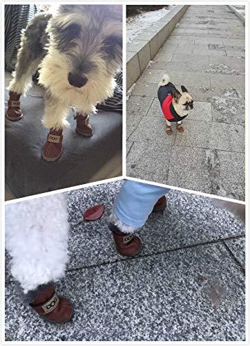 Pihappy Various Size Soft Small Pet Winter Dog Boots Skidproof Soft Snowman Winter Warm Anti-Slip Sole Paw Protectors For Little